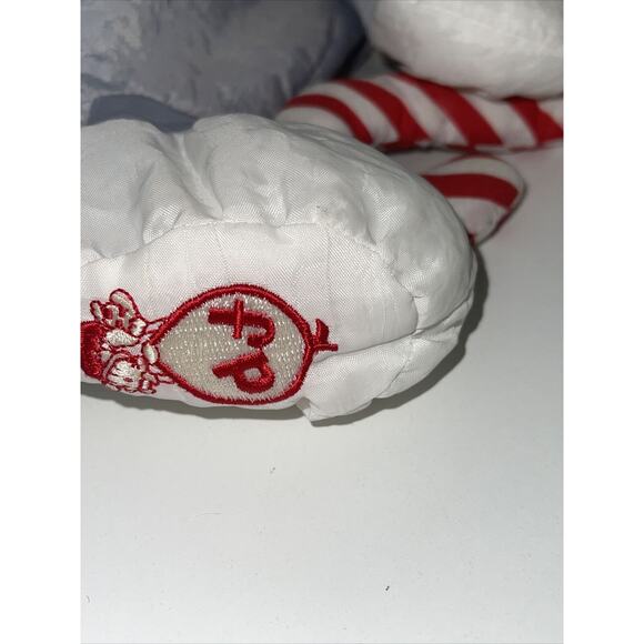 Fisher Price Puffalump Gray Christmas Mouse Candy Cane Plush 1987 Stuffed 12" - Picture 7 of 15
